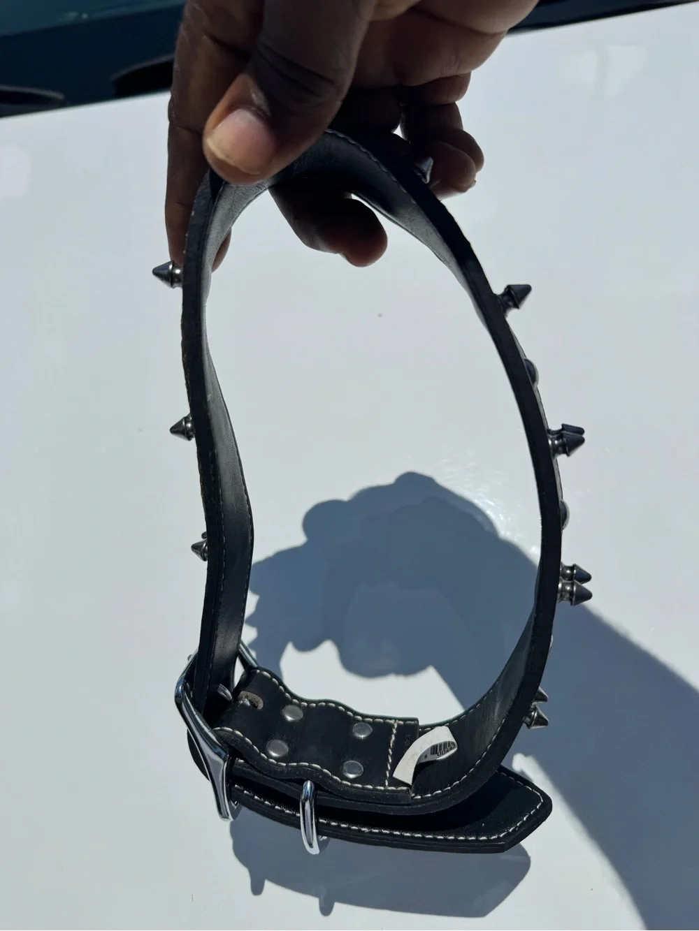 Genuine Leather Spiked Dog Collar XLarge Breeds 23